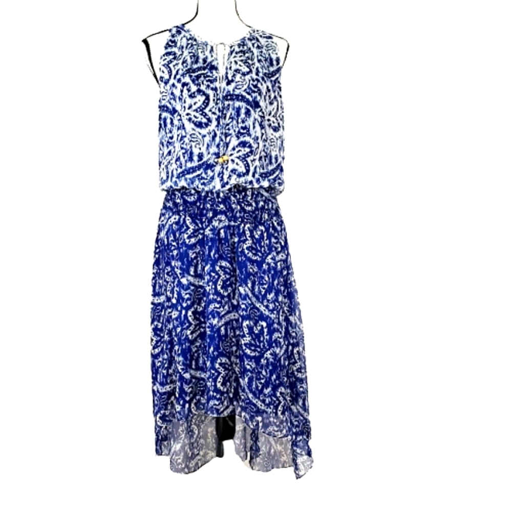 RAMY BROOK HI-LOW SLEEVELESS SILK MIDI DRESS